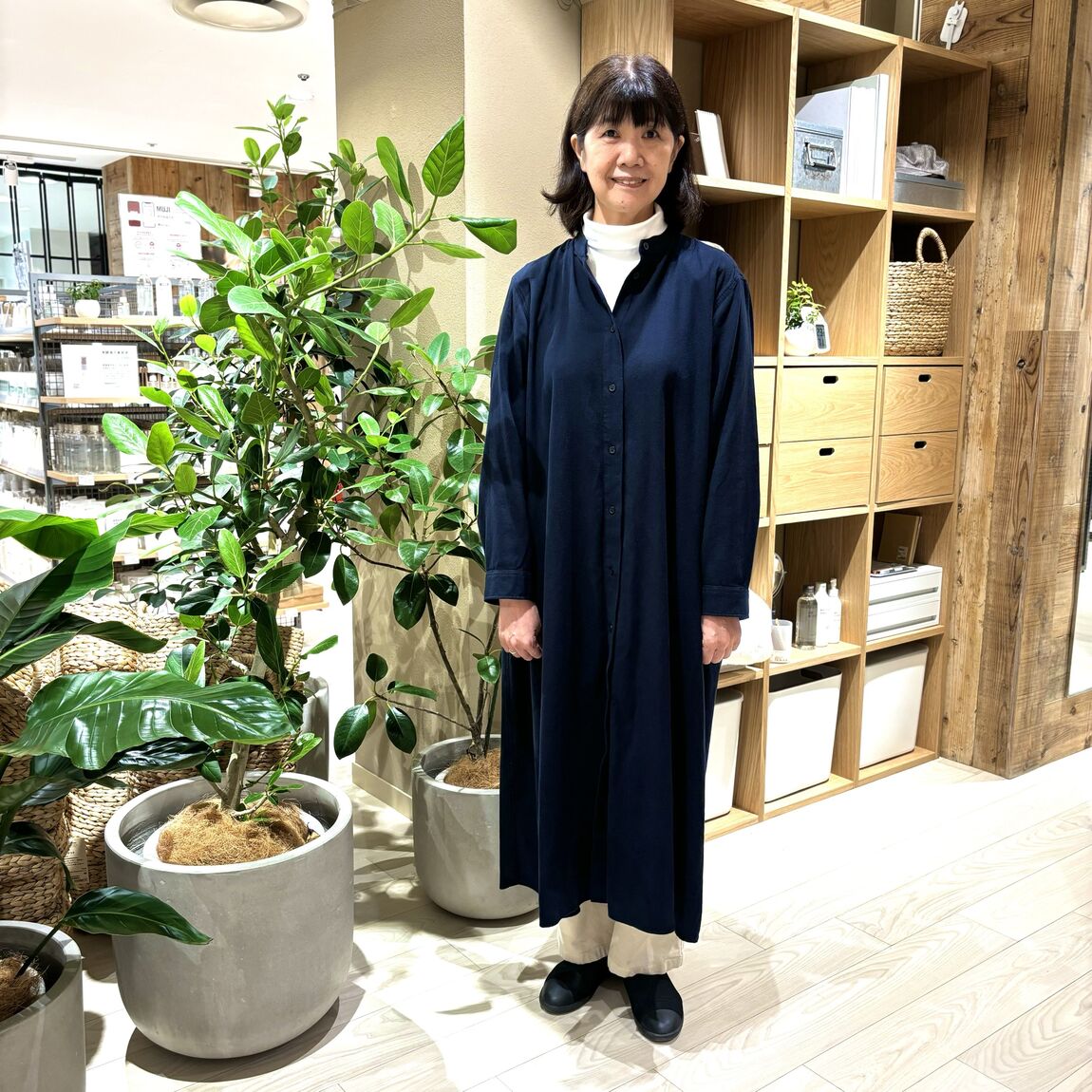 相鉄ライフ三ツ境】優しい肌触りのフランネルワンピース｜ 無印良品